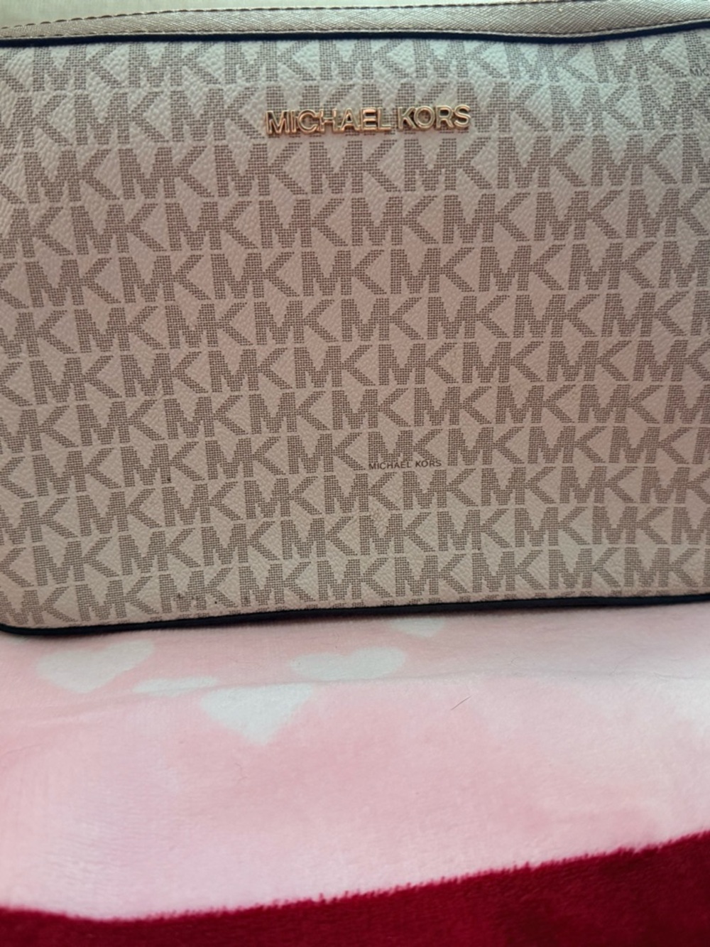 Michael Kors Beige and Brown MK Logo Tote